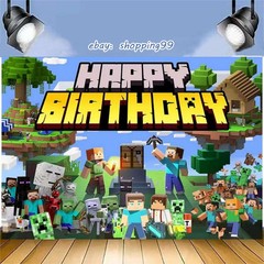 Popular video Game Theme Backdrop Birthday Party Decorations Background Banner