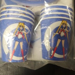 Vintage Sailor Moon Party Kit For 8 Plates Cups Napkins Tablecloth Anime