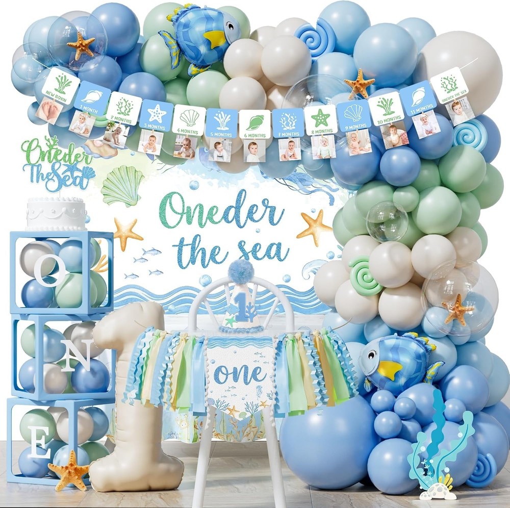 First Birthday Party Decorations Set «Oneder the Sea» NEW