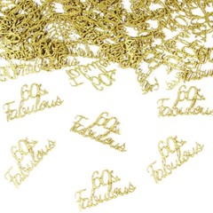 Happy 60th Birthday Confetti Glittery Gold 60 Fabulous Table Scatters 100 PCS