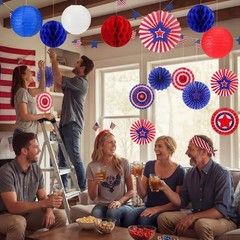 18 Pcs Patriotic Party Decorations 250th Anniversary Decorations 4th of July Han