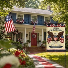 Vivid Double-Sided 250th Anniversary Garden Flag – Celebratory 4th of July Decor