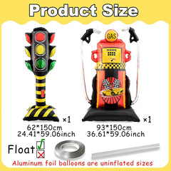 Giant Self Standing Traffic Balloons Traffic Birthday Party Decorations Two Fast