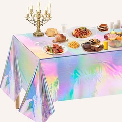 4 Pack Iridescence Plastic Tablecloths Disposable Galentines Day Decorations …