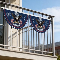 2Pack 250th Anniversary Half Round Fan Flag 1.5X3Ft 17762026 Patriotic Decora…