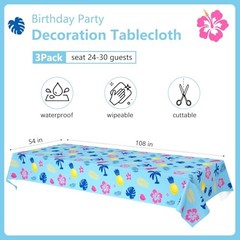 3 Pieces Palm Leaves Tablecloths Birthday Party Decorations Supplies Hawaiian
