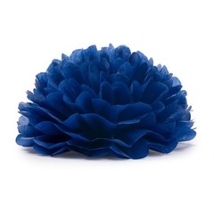 18-Pack 10-inch Orange Navy Blue Tissue Paper Pom Poms Party Decorations