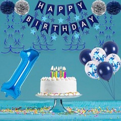 18th Blue Birthday Party Decorations for Boys Girls, Happy 18 Birthday Balloo…