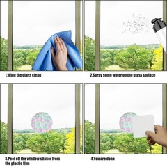 52PCS Anti-Collision Window Stickers for Birds, Large, Multicolored