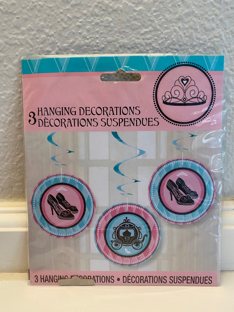 FAIRYTALE PRINCESS Hanging Decor Whirls Birthday Party Decorations 3 count