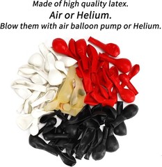 129pcs Red Black White Balloons Confetti Garland Arch Kit for Graduation BBQ …