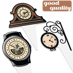 Clock Cupcake Toppers 48PCS Vintage Time Theme Decorations Retro Clock Cake P…