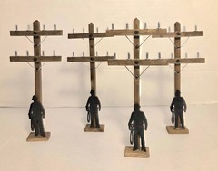 4 LINEMAN POLE & Silhouette Climber | cake decoration | 12” Miniature Decor