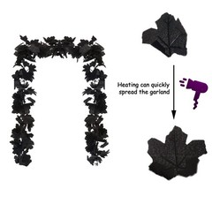 2 Pack Halloween Garlands Black Maple Leaf Garland 13Ft Black Hanging Vines f…