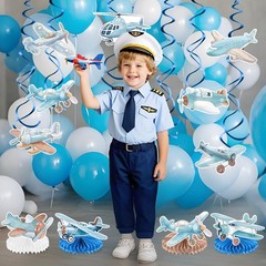 10Pcs Airplane Party Decorations Airplane Honeycomb Centerpieces Table Decora…
