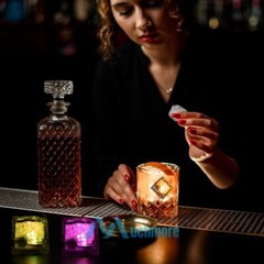 24x Waterproof Light Up LED Ice Cubes for Drinks Party Glowing Flashing Ice Cube