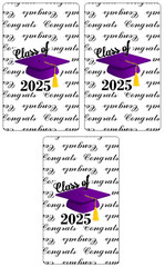 Class of 2025 Graduation Mini Candy Wrapper | Set of 60 Stickers | Purple Theme