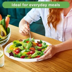 Oval Eco Friendly Disposable Plates – Large Heavy Duty Paper Plates 12 inch, …