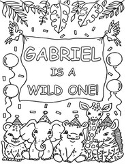 Wild One birthday coloring pages (PDF)