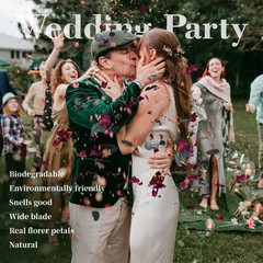 Red Rose Petals Eucalyptus Leaves Wedding Confetti 3 Quarts 30 Cups