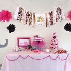 Wild One High Chair Banner – Cheetah 1st Birthday Decorations,Wild Animal Pri…