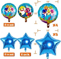 Shark Birthday Party Decorations for Boys and Girls, 26” Balloons XL for Baby Bi
