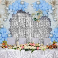 Accevo Silver Party Streamers 3Pack Metallic Tinsel Foil 3 Pack,