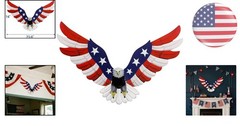 Rust-Proof Eagle Wall Decor with American Flag – Perfect for Indoor & Outdoor