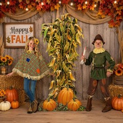 Life-Size 70″H Corn Stalks & Pumpkins Image Cardboard Stand-Up Party Decor #129