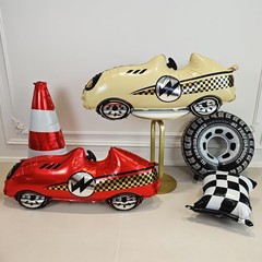 2PCS Self standing Racing Traffic Cones Foil Balloon car balloons for birthda…