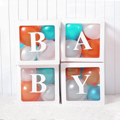 Baby Boxes with Letters for Baby Shower,Clear Baby Shower Decorations Block B…