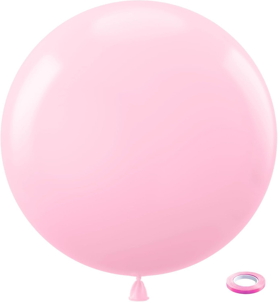 Pastel Pink Balloons 36 Inch – Pack Large Thick Big round Pink Latex Balloon fo