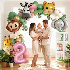 Two Wild Birthday Decorations Jungle Theme 2nd Birthday Decorations for Girl Hug