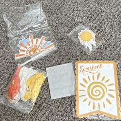 Sunshine Yellow Orange White Backdrop & Balloon Party Decoration Set for Kids
