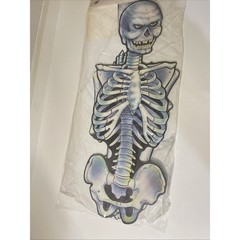 Beistle Jointed Skeleton Halloween Cardboard VTG Die Cut Art print 44″ New 1984