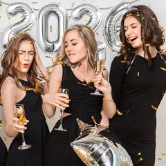16 Inch 2026 Balloons Silver, Number Balloons 16 Inch, New Years Balloons for…
