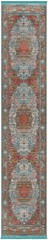 Unique Loom Baracoa Collection 2’7″ x 13’1″ (Rectangular), Light Blue/Orange