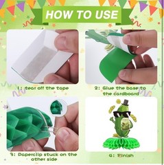 9PCS Funny Pickle Party Decorations – Honeycomb Centerpieces, Table Decor New F5