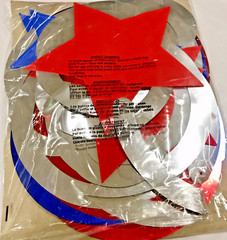 Patriotic Stars Red White Blue Silver Danglers Spinners Festive Party Decorate