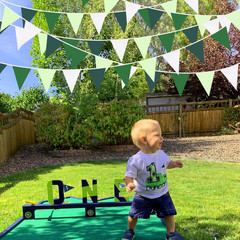 32Ft Gradient Green Banner Party Decorations Green Triangle Flag Fabric Banner P
