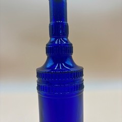 Vintage Cobalt Blue Glass Bottle with Cork – 12” Tall, Hi-Mark China