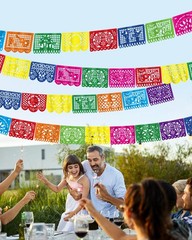 72 FT Fiesta Party Decorations, 4 Pack Cinco De Mayo Banner, Large Plastic Pa…