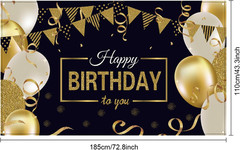 Happy Birthday Backdrop Banner Extra Large Birthday Sign Poster for Men Women An