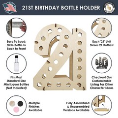 Mini Liquor Bottle Display Shelf | 21st Birthday Decorations For Him Or Her | 21