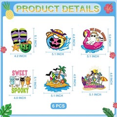 10PCS Happy Summerween Party Decorations Kit, Glitter Summer Halloween Banner…