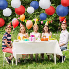 colorful paper lanterns (Red-Blue-White)
