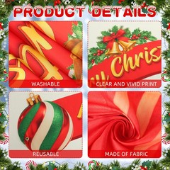 63.8″x29.5″ Christmas Door Decorations, 3pcs Merry Christmas Gift Box Door Fr…