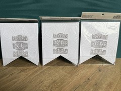 White Cardstock Embossed Banner Flags Blank Total 30 Count