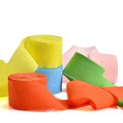 Wood Pulp Crepe Paper Roll Assorted Color for Festival Party Ceiling Decorations