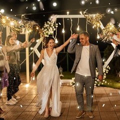 24 Pcs Lighted Wedding Wands LED Tinsel Wands Light up Streamers